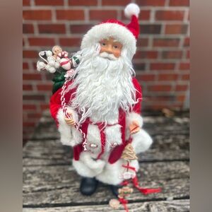 Vintage Retired JC Penney Home Collection 18" Fabric Santa Claus Candy Christmas